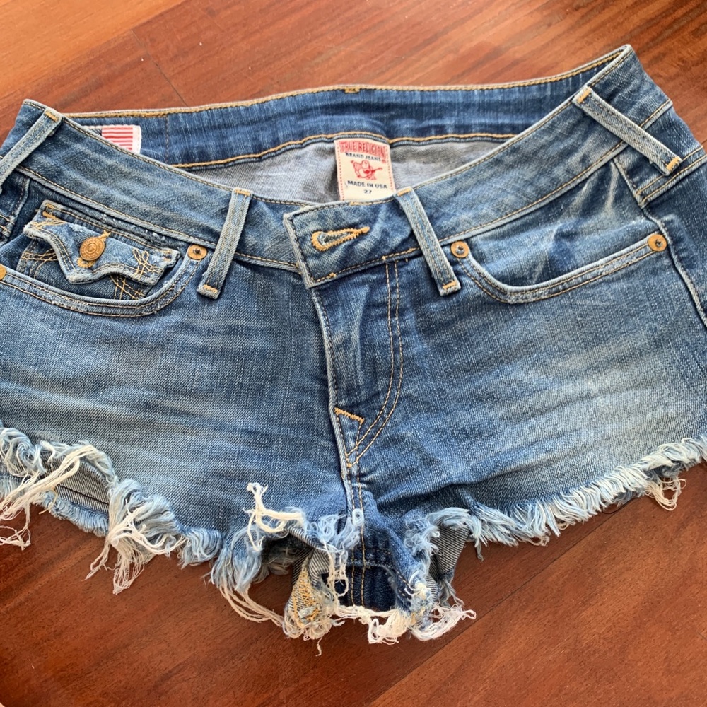 True religion denim shorts